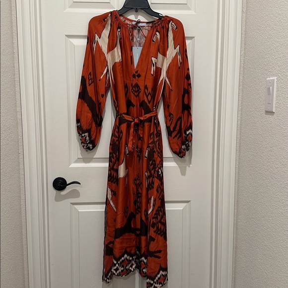 NWT Antonio Melani Victoria Shift Long Sleeve Western Midi Dress - Picture 5 of 6